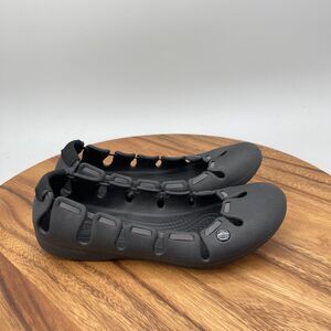 Crocs Ballet Flats Womens Size 6 Springi Shoes Black Stretch Comfort Slip On